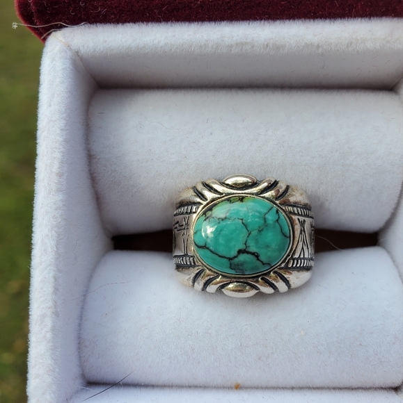 Silver Ring with Turquoise Stone - Picture 1 of 10
